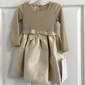 Bonnie Jean holiday or special occasion dress                    2T gold NWT